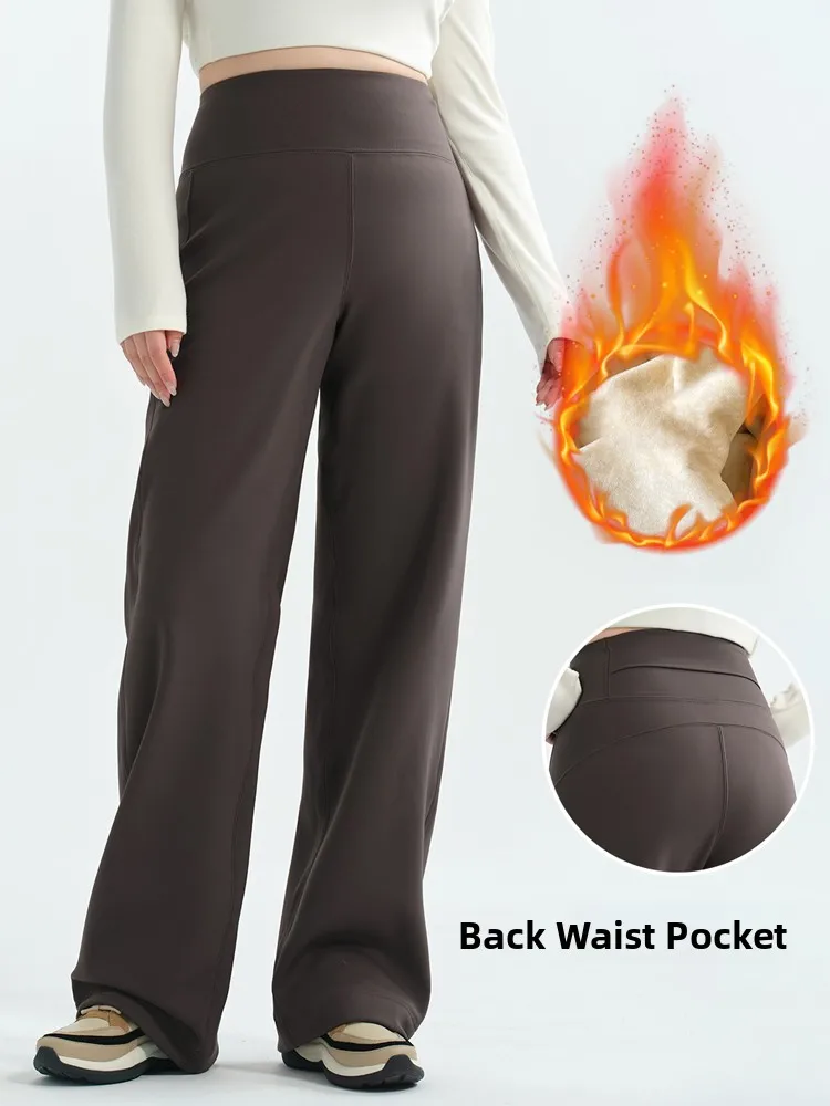 

Прямые брюки для йоги с высокой талией на подкладке, женские брюки для фитнеса, дизайн коровки, осень-зима, большие размеры, Bot Lif...