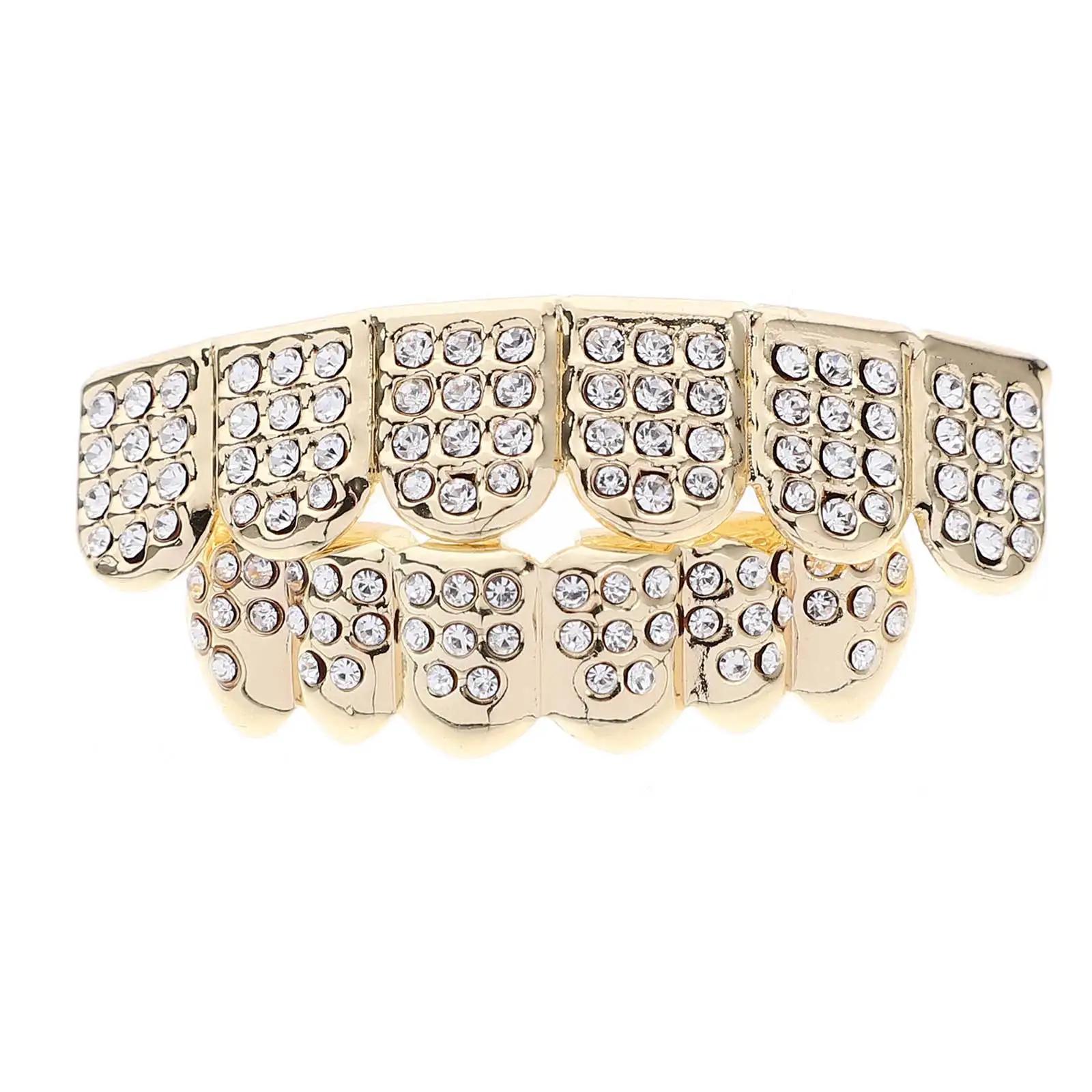 

1Set Fashionable Teeth Grills for Men Women Metal Hip Pop Accessories Rapper Costume Props Decorative Mouth Grill Jewelry Set