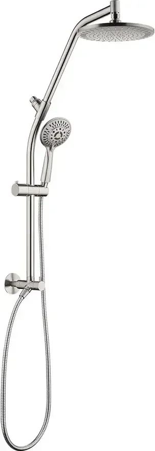 BRIGHT SHOWERS Rain Shower Heads Combo with High Pressure Handheld Shower Head Brass Shower Column -