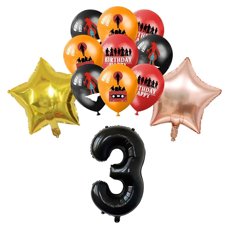 Stranger-Themen-Geburtstagsdekoration Horrorfilm-Geschirr Tasse Teller Tischdecke Luftballons Banner Geschenktüte Snackbox Partyzubehör – Detail 24