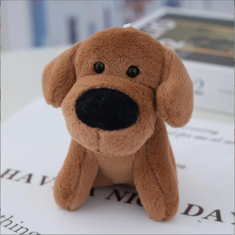 4 Colour Cute Big Nosed Little Dog Plush Toy Pendant Stuffed Animal keychain Doll Bag Hanging Decoration Small Gift 12CM