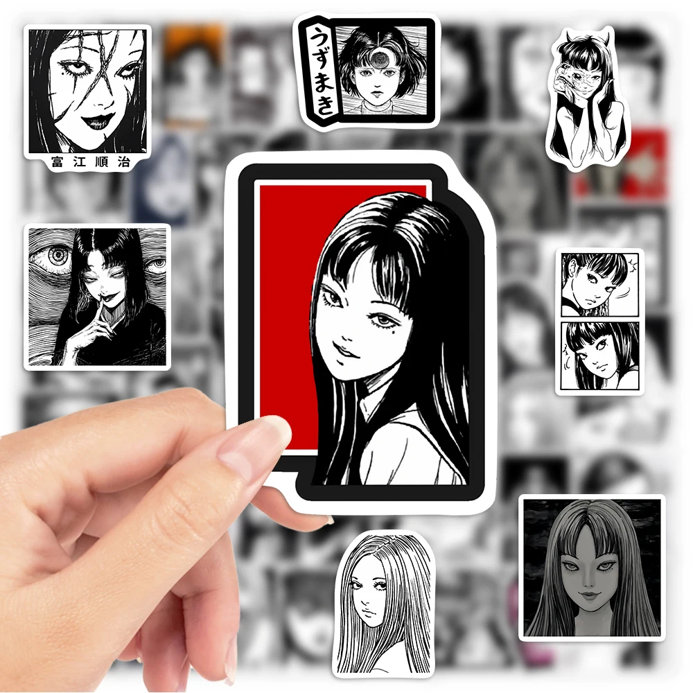 10/30/60 قطعة Junji Ito Tomie ملصق لتقوم بها بنفسك لعبة لسجل القصاصات غير المرغوب فيه مجلة الكمبيوتر المحمول الهاتف الأمتعة زجاجة الغيتار ديكور مقاوم للماء