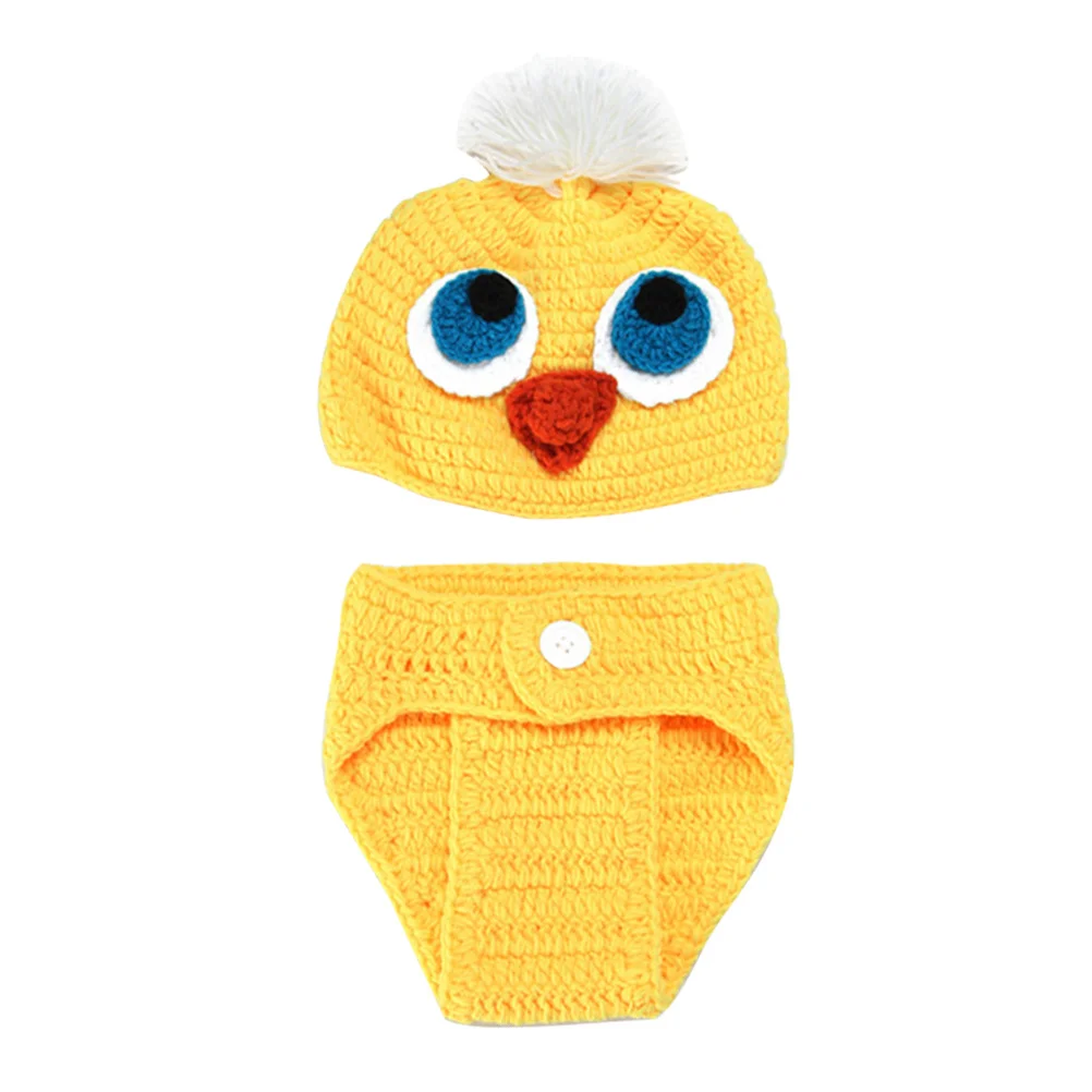 

Handmade Yellow Duck Crochet Baby Outfit Premium Soft Infant Photo Costume Set for Newborn Photography Shower Present