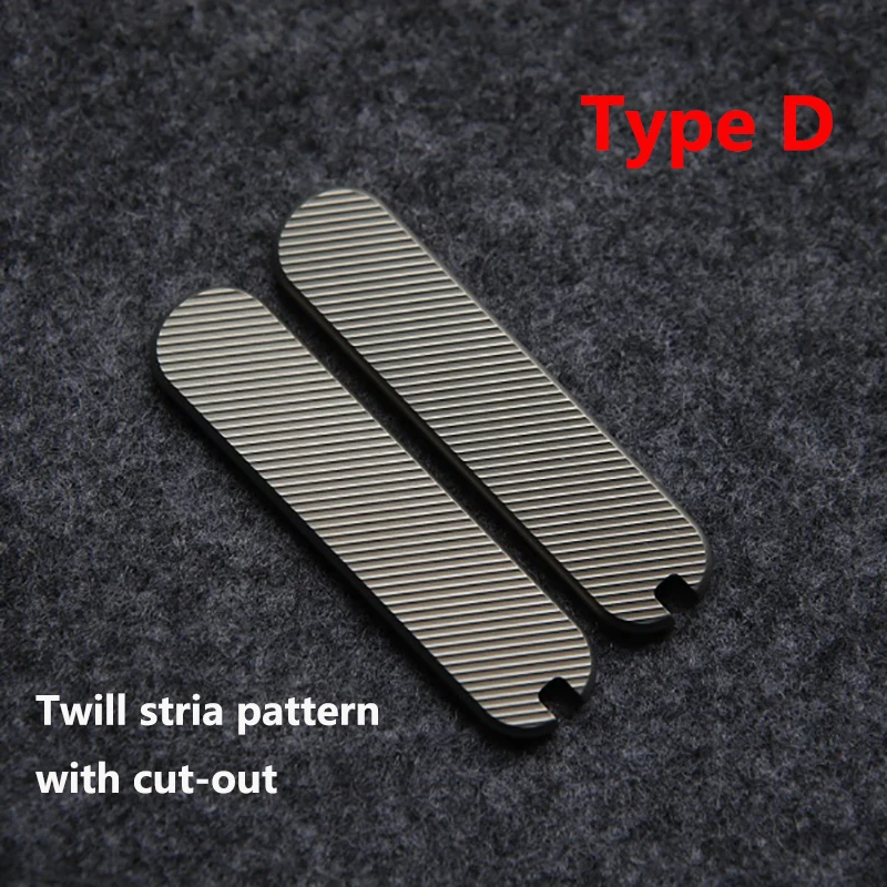 Imagem -05 - Folding Faca Titanium Handle Escala Patches para 58 mm Victorinox Swiss Facas do Exército Linhas Padrão Stria Cruz Faça Você Mesmo Faça Parte Par