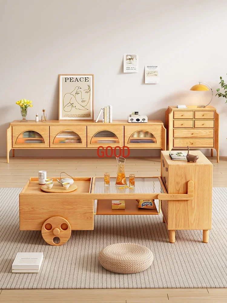 

Modern Minimalist Nordic Living Room Solid Wood Creative Cute