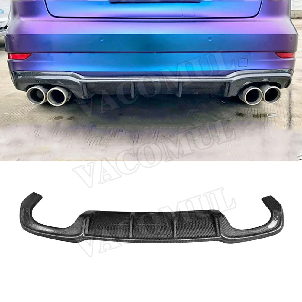 VACOMUL Carbon Fiber /FRP Unpainted Rear Lip Spoiler Diffuser for Audi A3 Sline S3 Sedan 4 door Not A3 Standard 2017 2018 Car