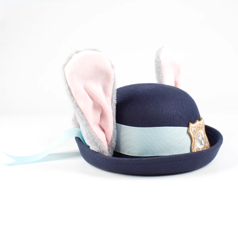 

Judy Rabbit Officer Dome Hat Children Adult Photography Decoration Ear Hat Anime Costume Accessories Ornamental Dress Up