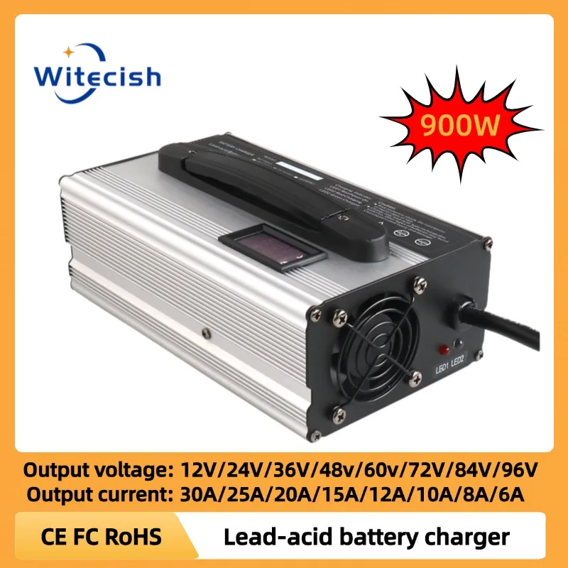 Lead-acid charger 12V 24V 36V 48V 60V 72V 84V 96V 30A 25A 20A Lead-acid battery quick charger suitable for golf cart forklifts