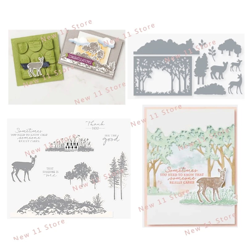 Новинка 2021-2022 штампы для вырезания лесов и прозрачные штампы для скрапбукинга для изготовления бумаги с тиснением рамка для карточек