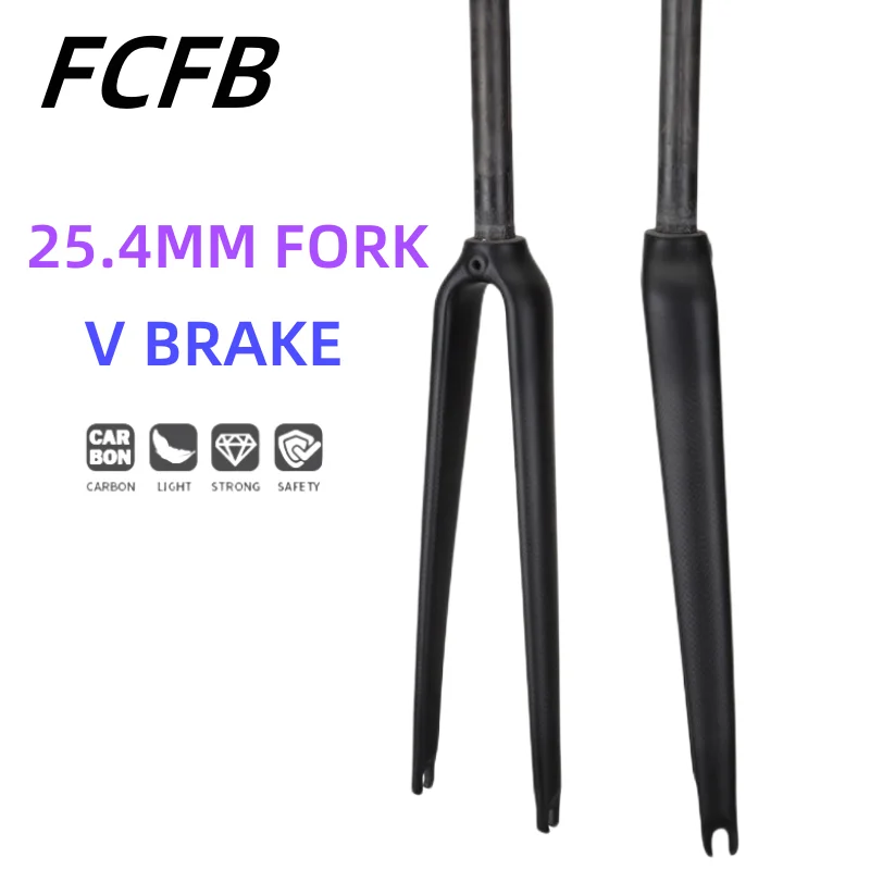 bicycle fork carbon fork  25.4mm Racing Road bike glossy matt 3K UD full carbon fibre fork Track Fixed Gear bicycle front fork