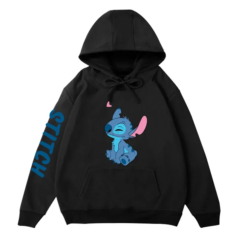 2024 New Fashion  Disney Winter Couples Hoodie Stitch Sweater Loose Jacket Clothes Women\'s Tops