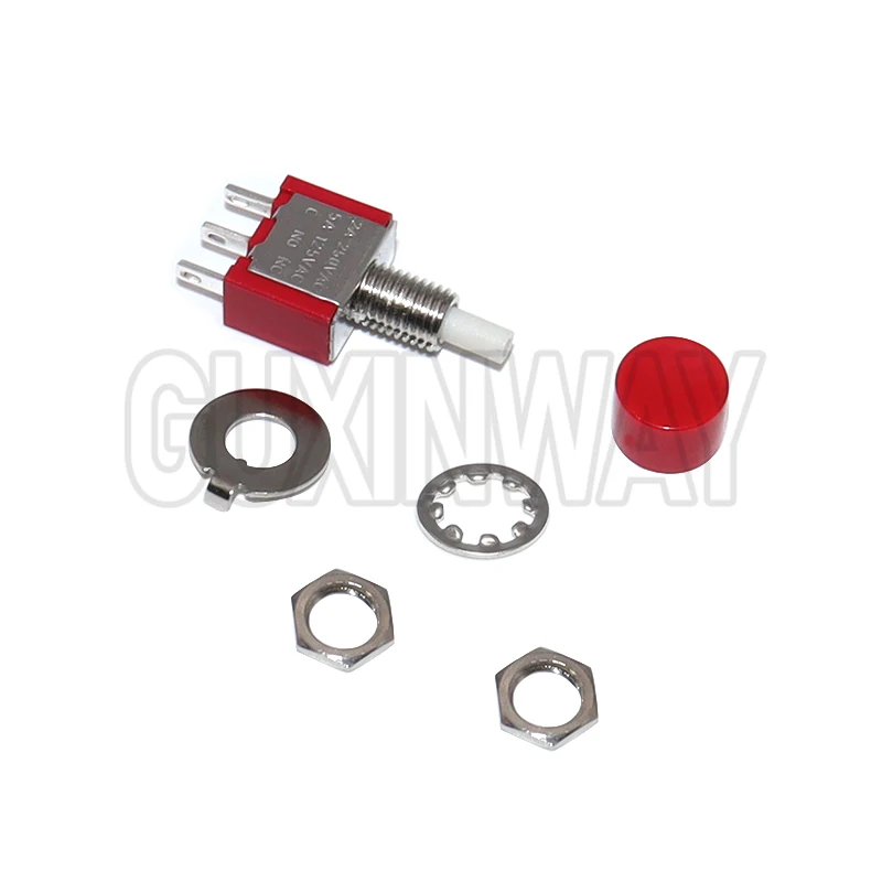 5PCS ON-(ON) 2A 250VAC/5A 120VAC 3Pin C-NO-NC 6MM 미니 순간 자동 복귀 푸시 버튼 스위치
