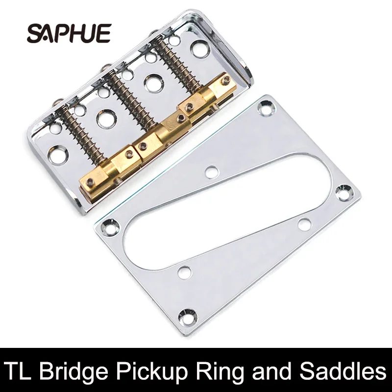 TL Guitar Pickup Ring for TL Bridge Style Pickup Metal Pickup Frame Flat Ring and Cut-down Sides w/Compensated Brass Saddles