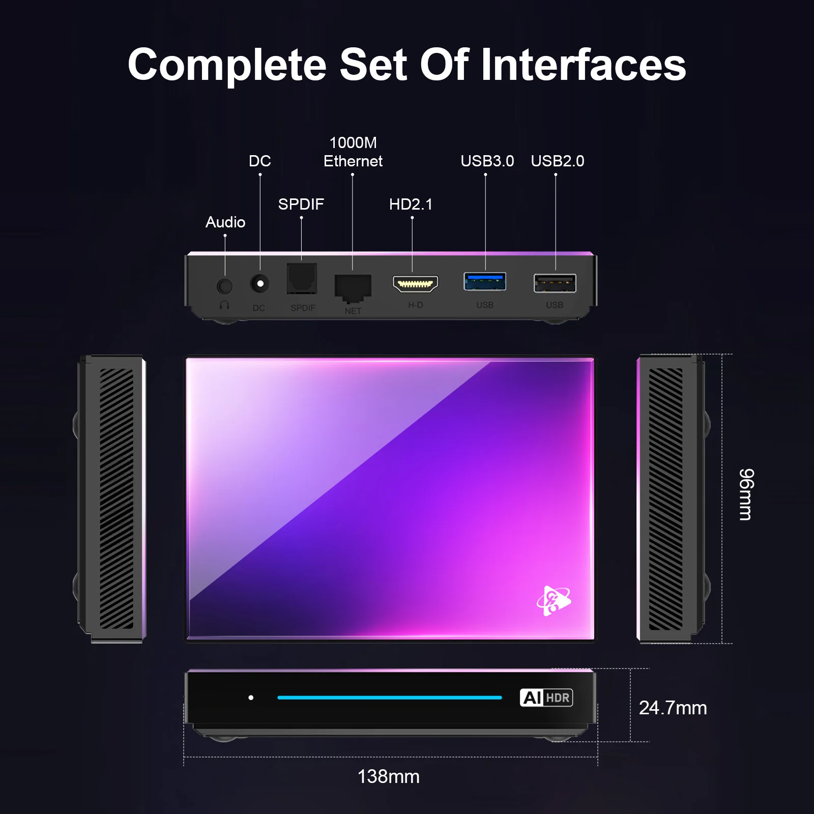 H96 MAX M9 TV Box Android 14 RK3576 8GB 64GB 1000M DDR4 USB3.0 Wifi 6 BT5.4 8K Set Top Box AV1 مشغل الوسائط 4GB 32GB