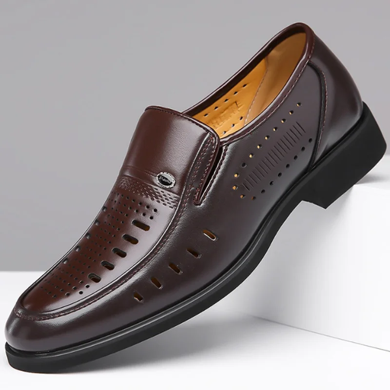 Summer Fashion Business Dress Men Shoes Formal Slip On Dress Shoes Mens Oxfords Footwear Leather Shoes For Men Loafers