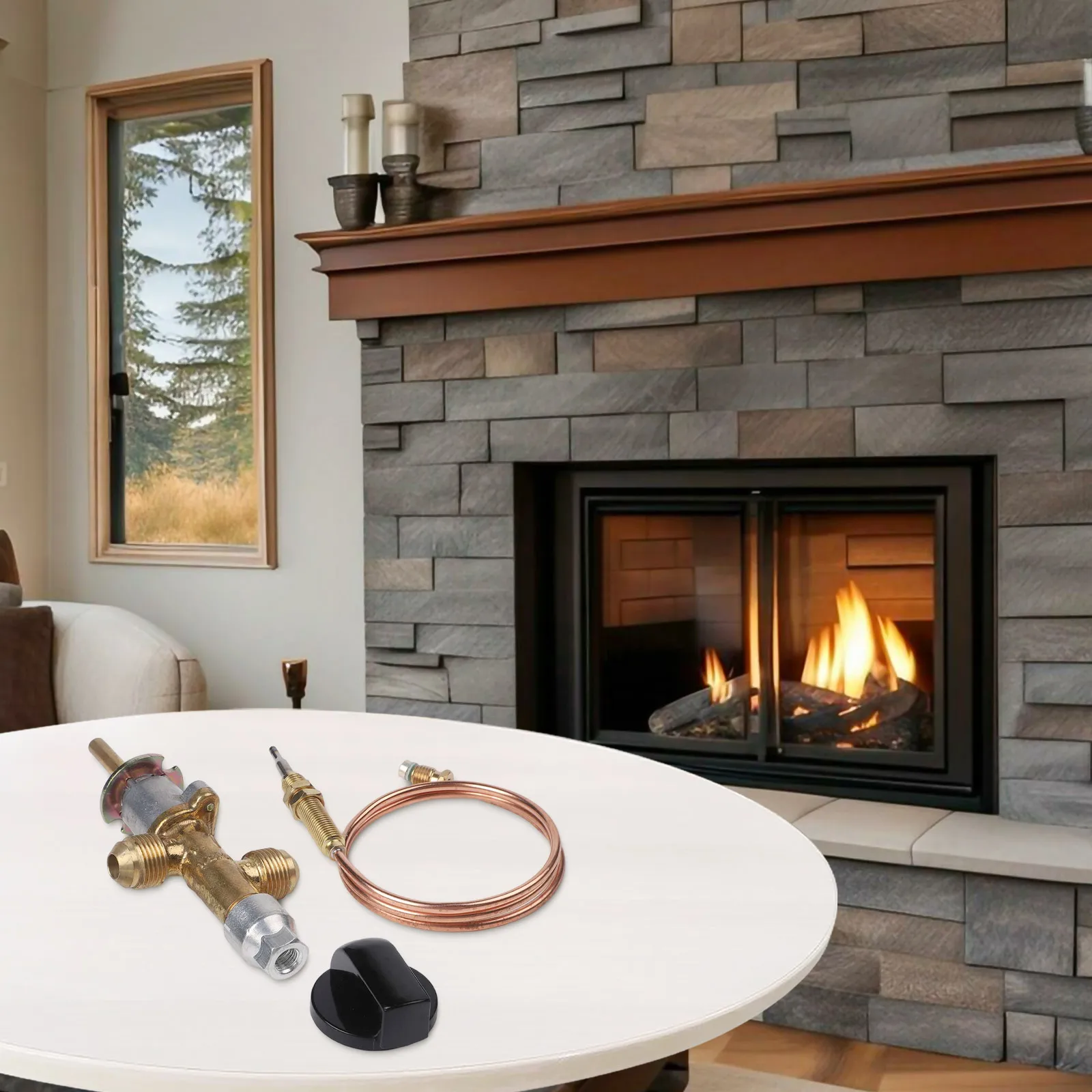 Complete Low Pressure Propane Gas Control Kit for Safe Operation in Fireplaces and Outdoor Heating Applications