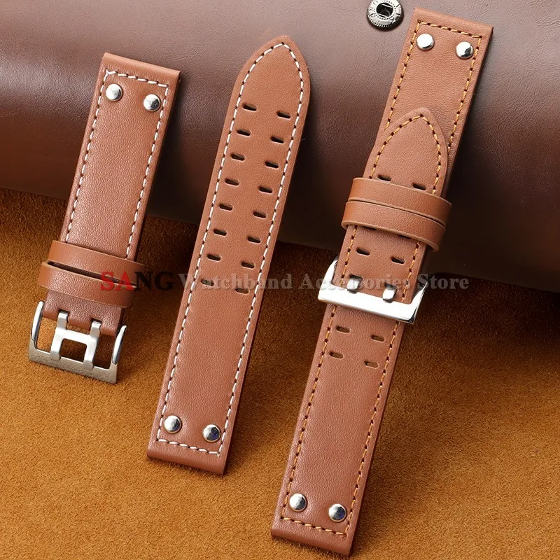 20/22mm Fashion Leather Watch Band for Seiko for Omega Business Watch Strap for Hamilton KHAKI AVIATION FIELD Men Women Bracelet