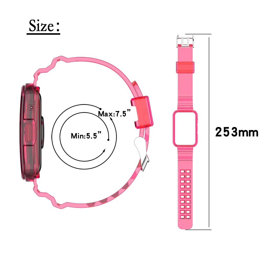 Pulseira impermeável para relógio Huawei, cinta transparente, pulseiras de relógio, pulseira, Fit 2, acessórios, novo