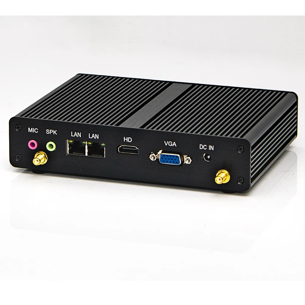 Cheapest with 2XCOM RS232 Fanless Mini PC Intel Celeron N3520 N3510 HD VGA Dual LAN RJ45 USB3.0 4 X USB2.0 Nuc Desktop Computer