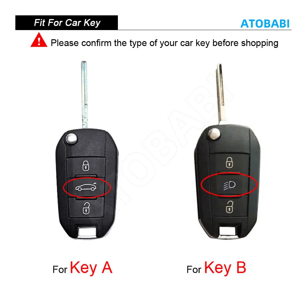 Leather Car Key Cover Bag For Peugeot 208 2008 308 T9 508 Citroen C4 Cactus Opel Crossland X Corsa Remote Fobs Cases Accessories