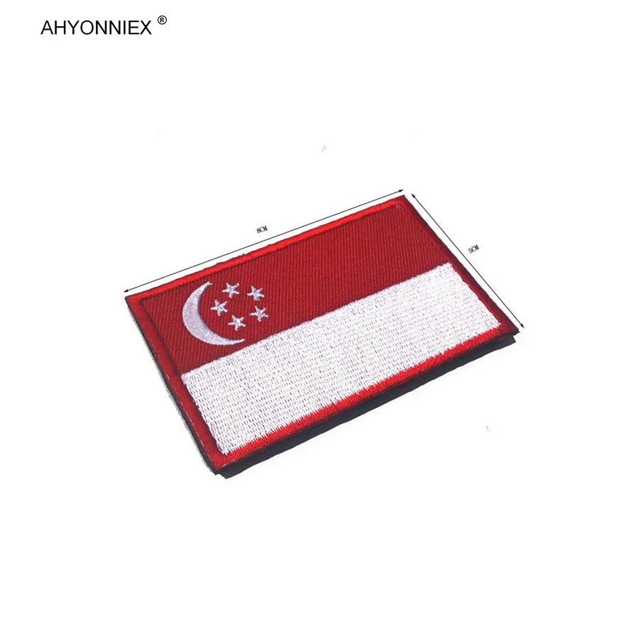 1PC Laos Pakistan Thailand Philippines Cambodia Singapore Japan Flag Patches for Clothes Backpack Sew On Emblem Embroidery