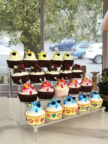 1-5 Tier Acrylic Display Stand Clear Display Riser Rack for Cupcake Perfume Doll Décor Organizer Amiibo Funko POP Figures DC05