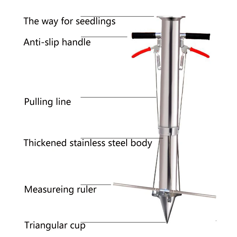 Seedling Transplanter Vegetable Agricultural Tool YoungMachine Pepper Planting Rapid Seeder Disseminators Stainless Steel Garden