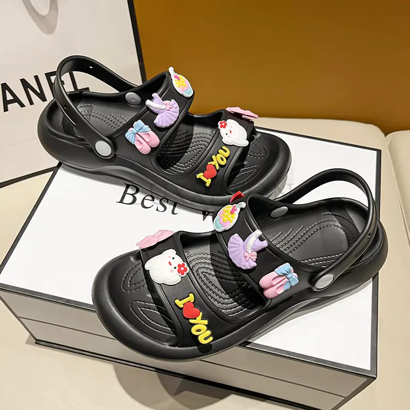 Summer Women Flat With Sandals Slippers EVA Shoes Slides Clogs Garden Shoes Beach Flip Flops Light Soft Slippers For Female