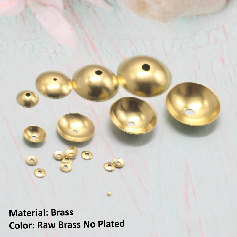 BoYuTe (1000 Pieces/Lot) 3-4-5-6-7-8-10-12mm Raw Brass Bead Caps Handmade DIY Accessories