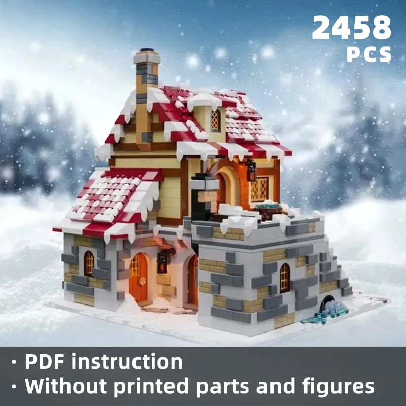 medieval snow tavern diorama bricks winter village scene blocks downtown building store moc castle architecture knight fans