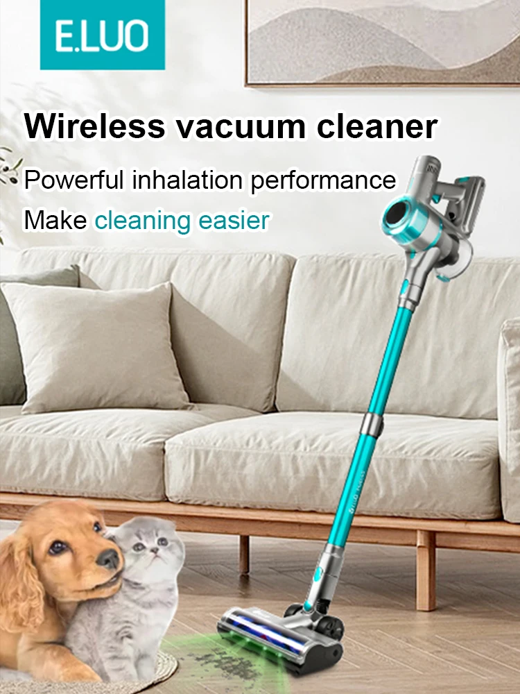 

E.LUO Vacuum Cleaner Stretchable Lightweight Dust Sensor Strong Suction 30kpa1h Run Time for Home Pet Carpets Floor Car Cleaning