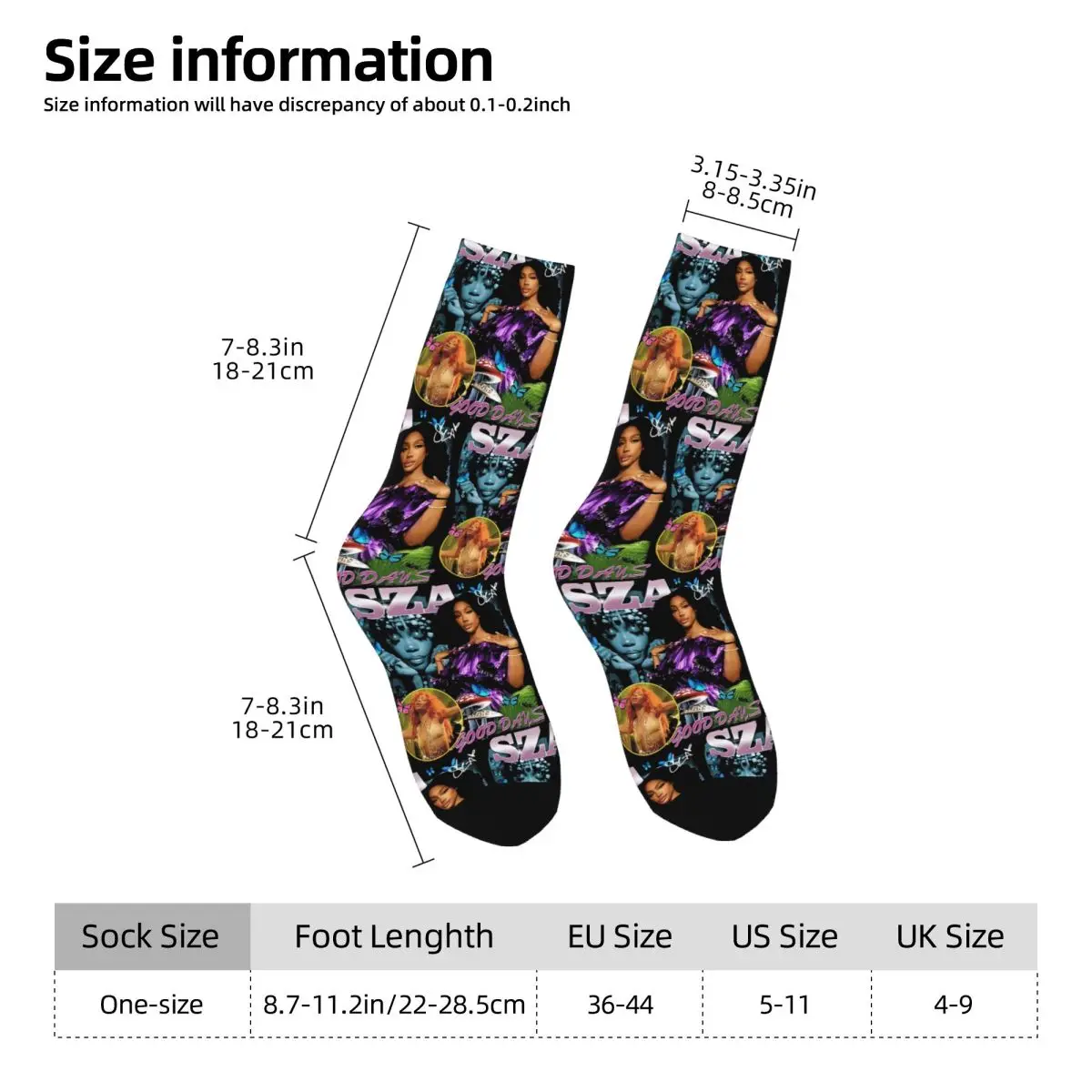 جوارب كلاسيكية من ألبوم SZA Harajuku جوارب فائقة النعومة وإكسسوارات جوارب طويلة لهدية عيد ميلاد للجنسين #4