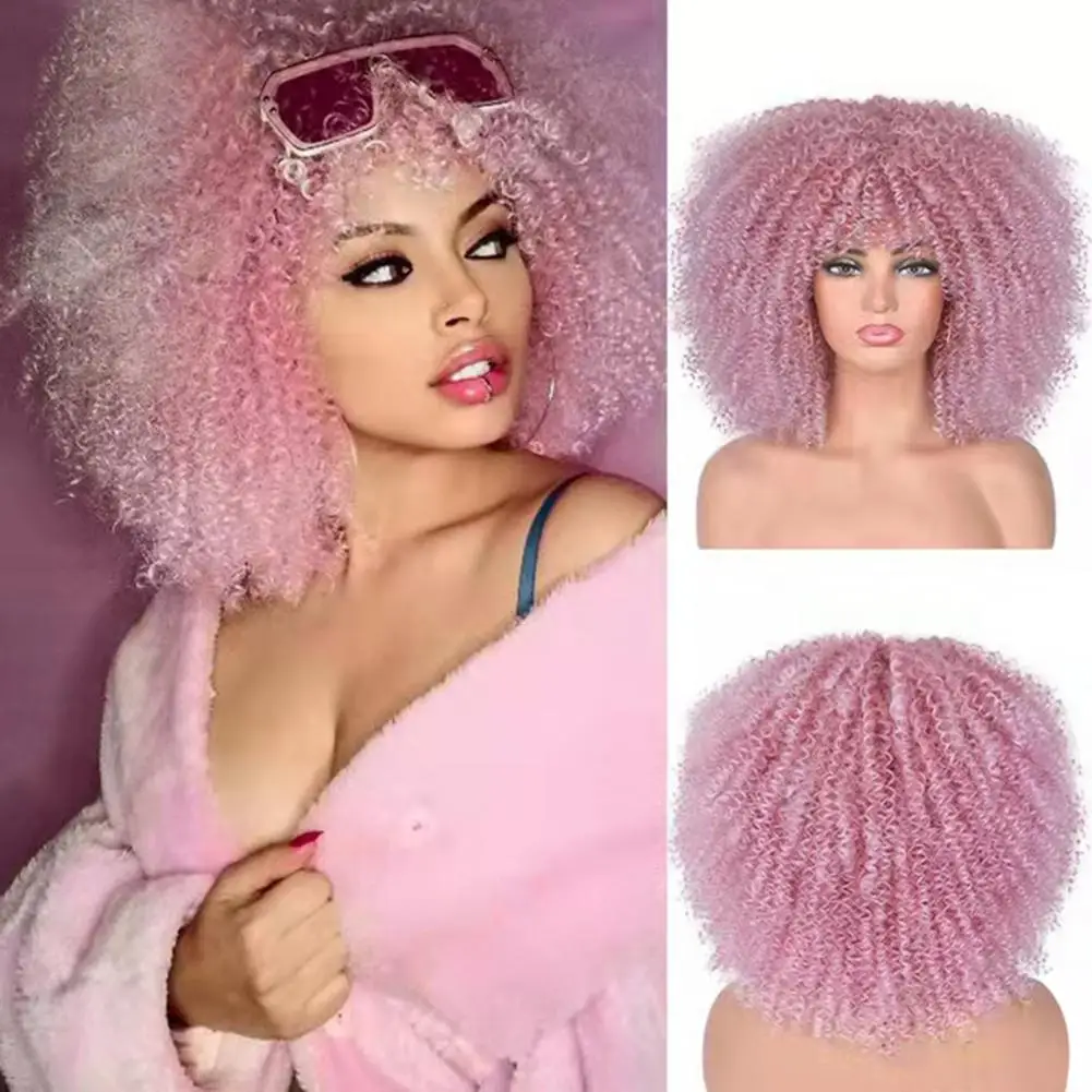 Afrikaanse Krullende Pruik Afro Zwarte Afrikaanse Krullend Afro Pruik Natuurlijke Golf Lijmloze Krullend Menselijk Haar Pruiken Vrouwen Braziliaanse Hair Extensions