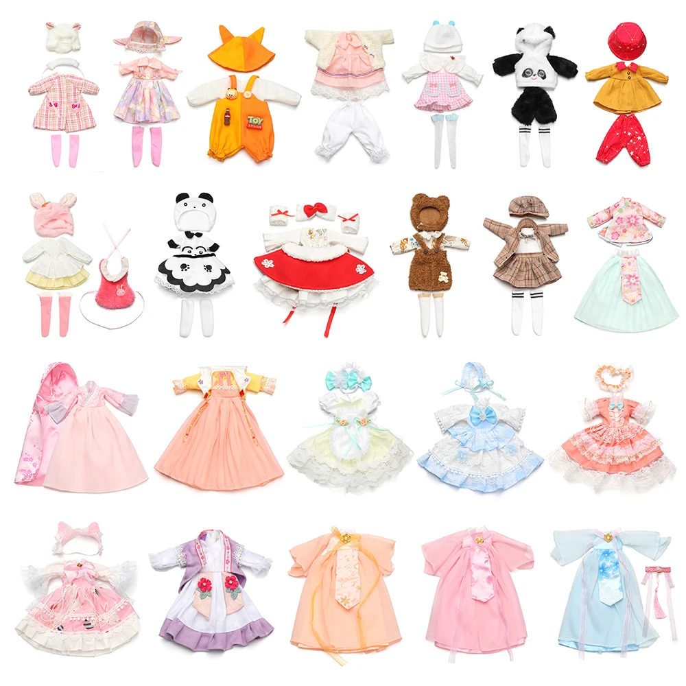 1/6 BJD Doll Clothes Suit Lace Lolita Princess Dress Student Uniform Fairy Skirt Plush Fur Coat Hat For 30CM Dolls Accessories