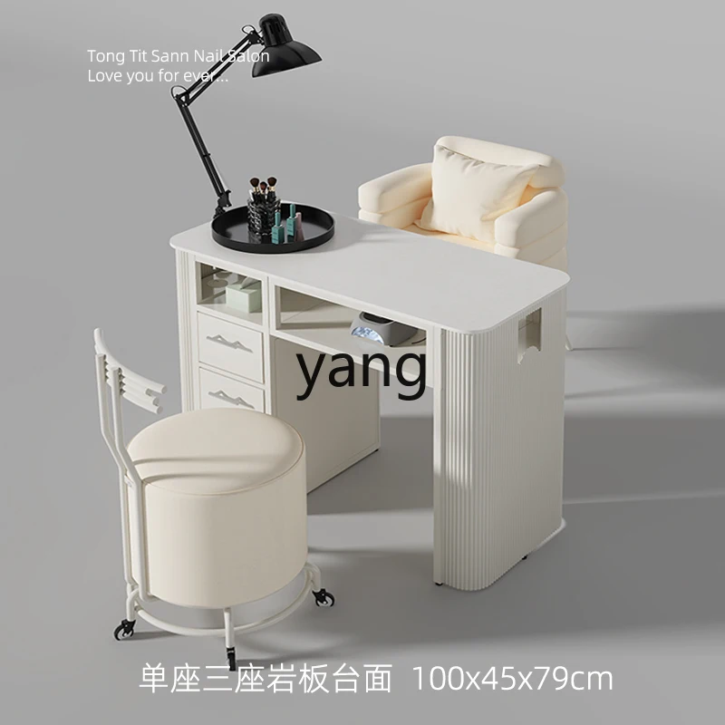 

LMM rock slab marble manicure table single and double three-person manicure shop special table customer chair