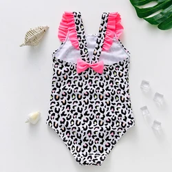 Maillot de bain imprimé léopard pour fille de 2 à 10 ans, vêtements de plage, haute qualité