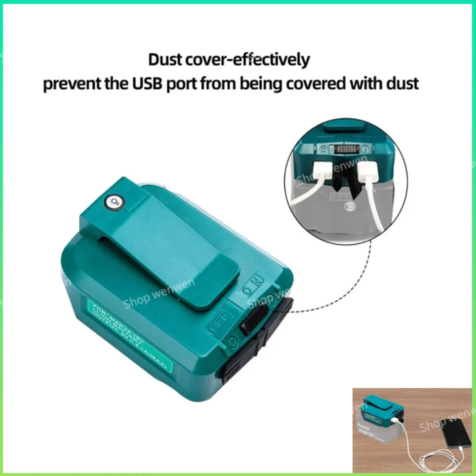 Ersatz adp05 Stromquelle Dual-USB-Ladegerät Adapter für Makita 14,4 V/18V lxt Lithium-Ionen-Batterie konverter mit LED-Licht