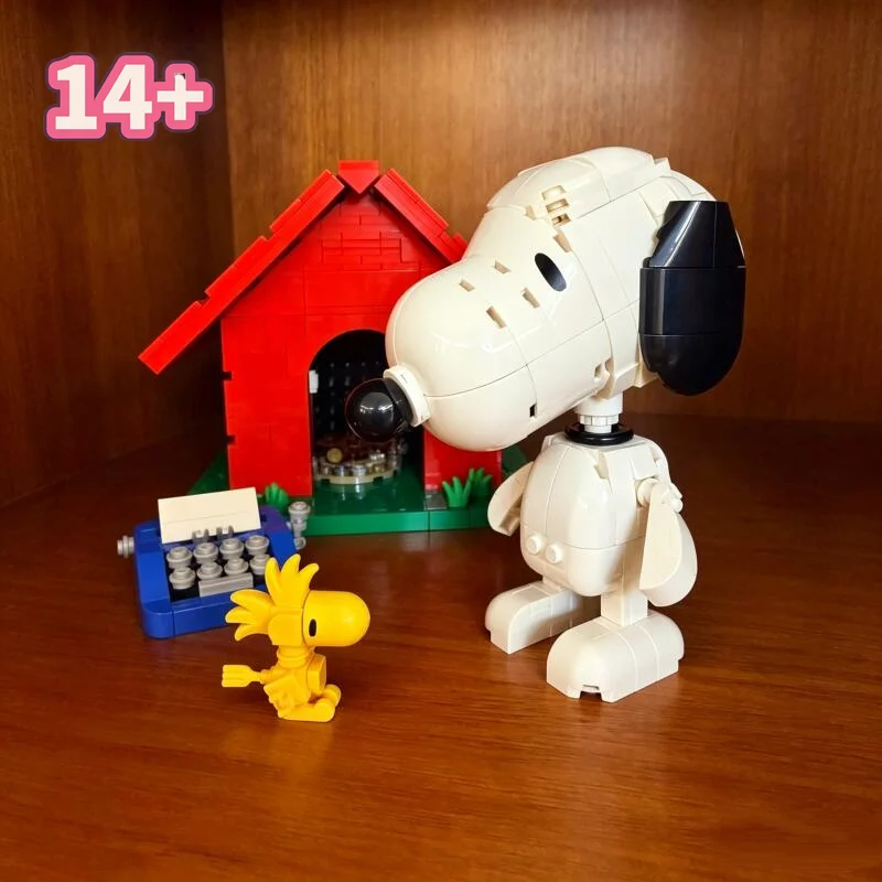 在庫あり-964個入り-可愛い漫画風子犬小屋-コレクタブルブリックパズルモデル-ホームデコレーション-組み立てブロック-おもちゃ-誕生日プレゼントに