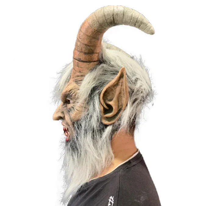 Cosplay película y televisión Halloween diablo máscara de terror carnaval vestir fiesta monstruo disfraz accesorios Navidad demonio máscara de Krampus