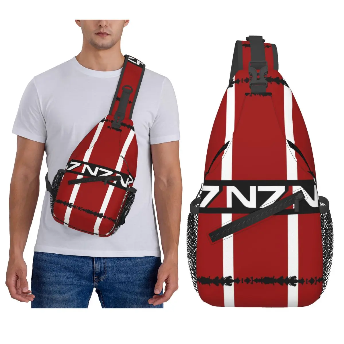 N7 شعار حقيبة الصدر الرجال حبال Crossbody على ظهره حقيبة الصدر السفر المشي لمسافات طويلة Daypack حقيبة الكتف #4