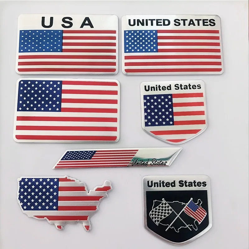 

High-quality Car Modification, Metal 3D Stereoscopic Car Stickers American Flag Body Decoration Scratch Covering