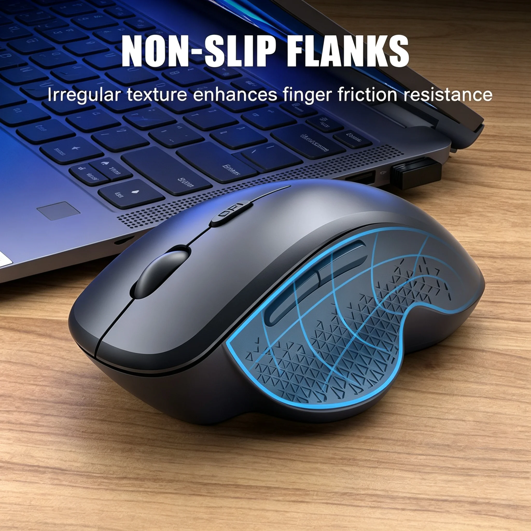 2.4G Bluetooth Wireless Office Stylish Ergonomic Optical Mouse DPI Adjustable Slient Dual-Mode Mouse For PC Computer Laptop