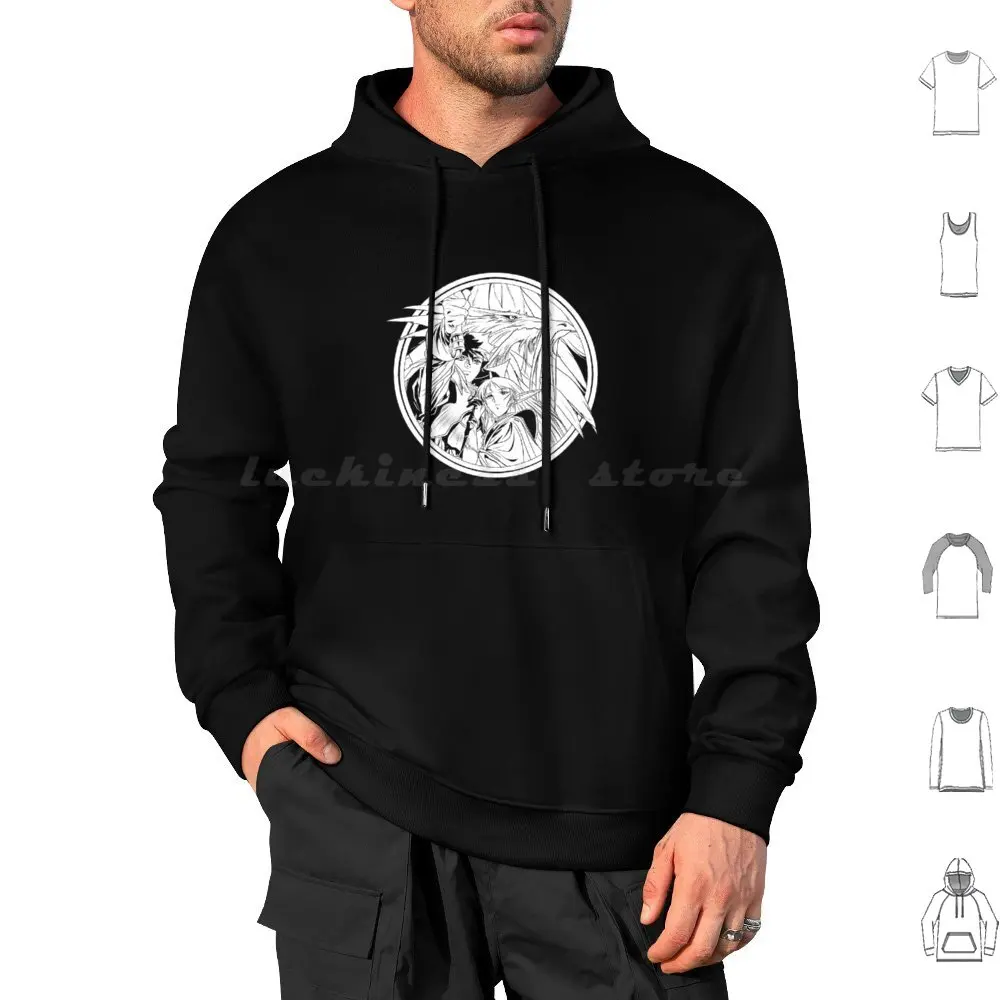 Sudaderas con capucha de Manga larga, registro de Lodoss War, Lodoss War, Anime Manga 90s 80s, Retro Vintage Parn