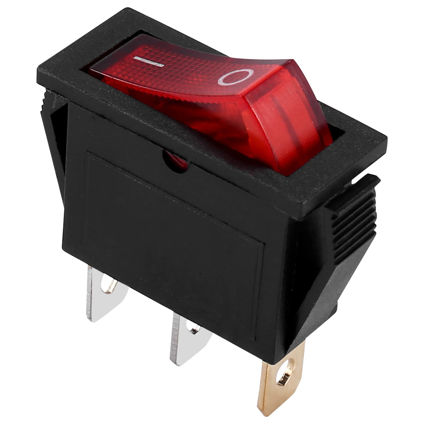 ABZV-Rocker Switch ON OFF مشرق ثنائي القطب 28x10mm 250V 15A 3 محطات أحمر
