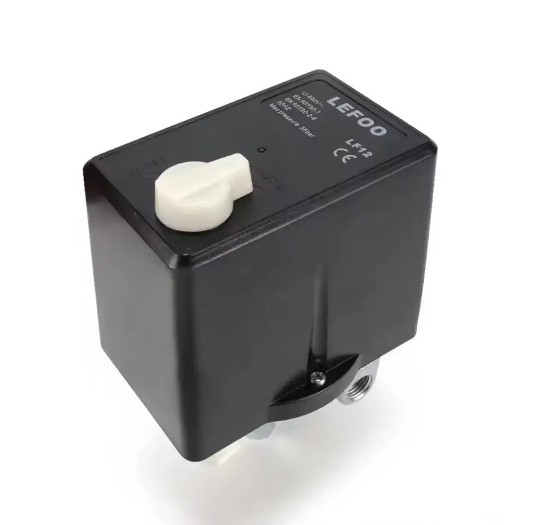 

LF12 Air pressure switch LEFOO LF12 6A-10A air pressure switch for compressor and pump with on-off knob thermal relay