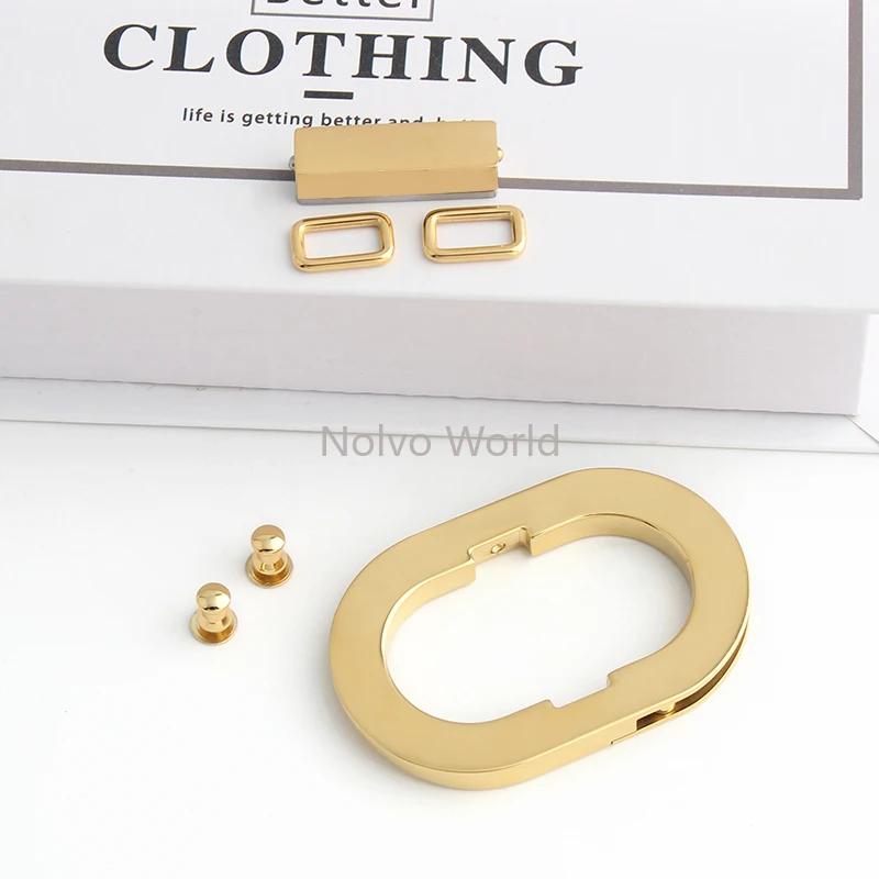 1/2/4Sets Stainless Steel Gold Oval Shape Metal Snap Clasps Lock For Catch Handbag Purse Decor DIY Closure Locks Accessories