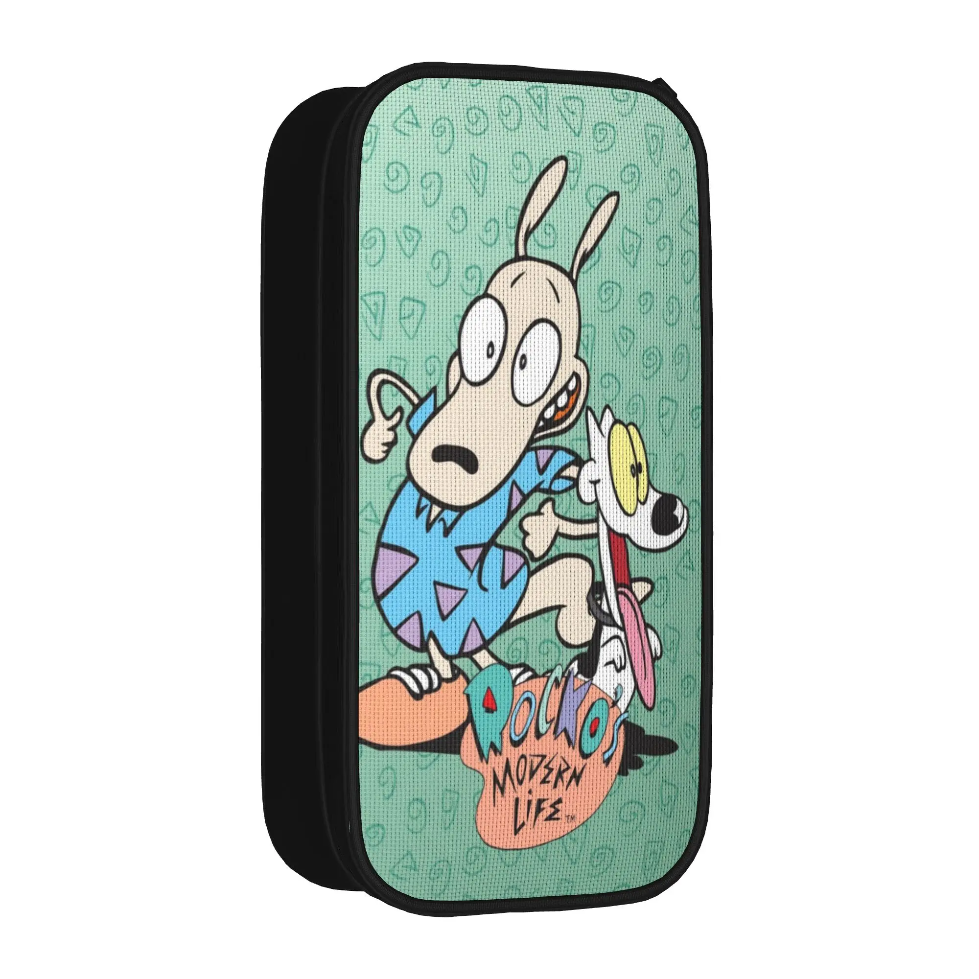 Cute  Duo Rucksack Ren & Stimpy  Pencil Cases  Pencilcases Pen Holder for Student Bag Students School Gift Stationery