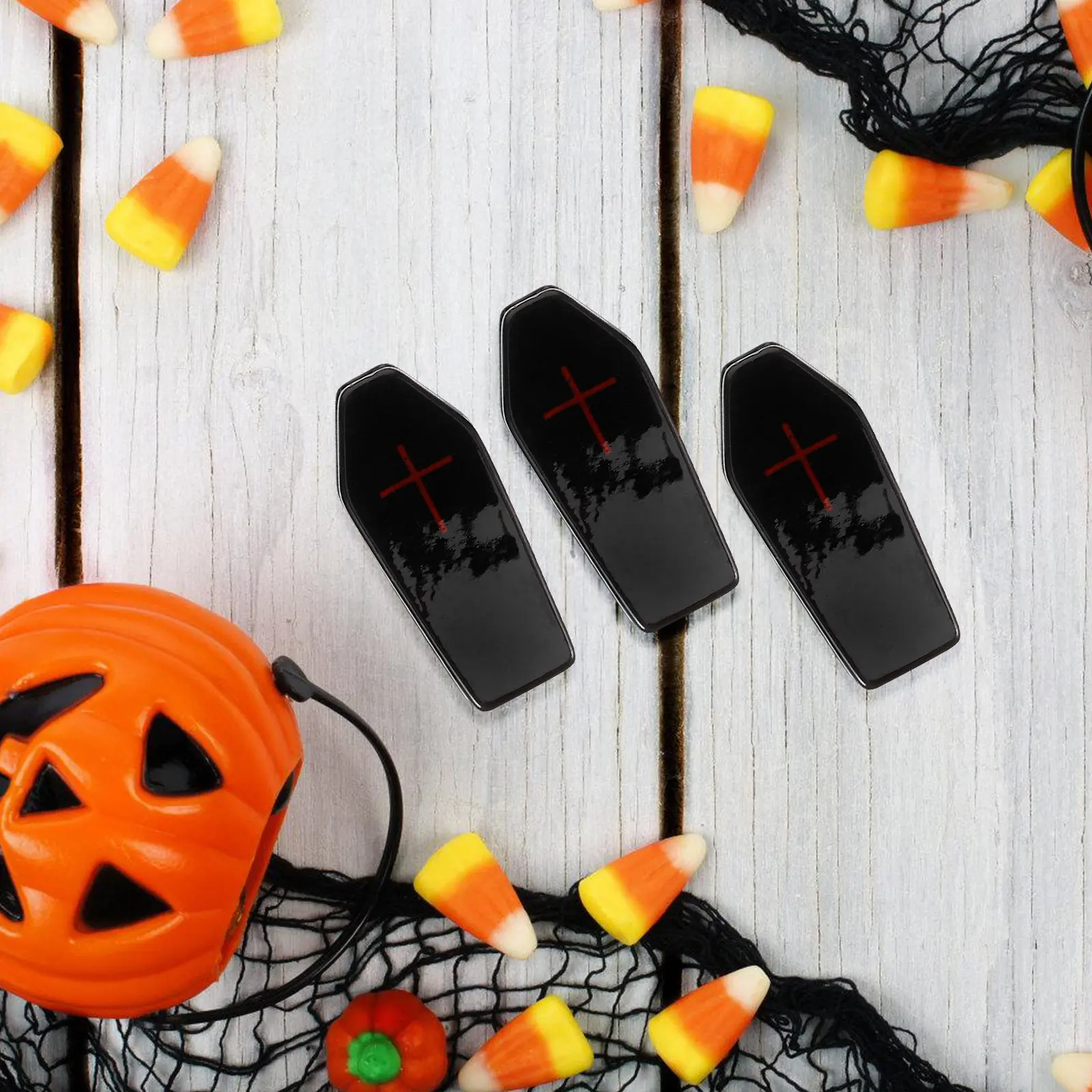 10Pcs Resin Halloween Coffin Ornament Coffin Shape Adornment for Costume Party Friends Gathering Spoof Activities Bar Decor