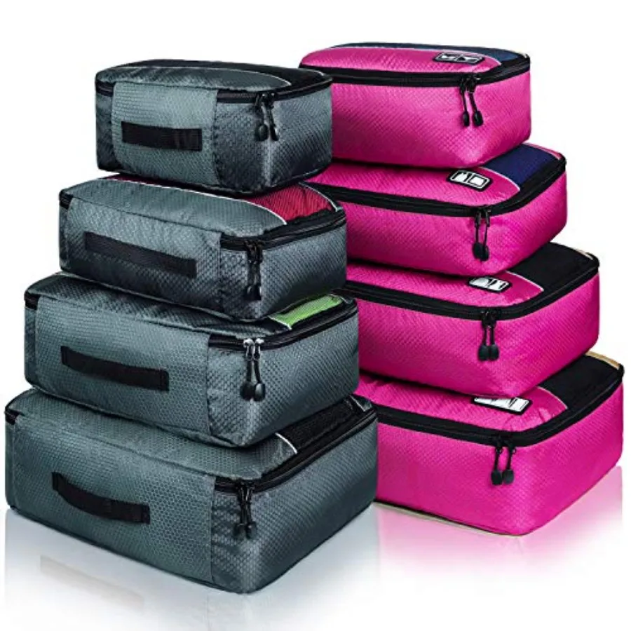 

Органайзеры для багажа и путешествий: прочные упаковочные кубы с этикетками для одежды, черные, для эффективной упаковки и организации вещей