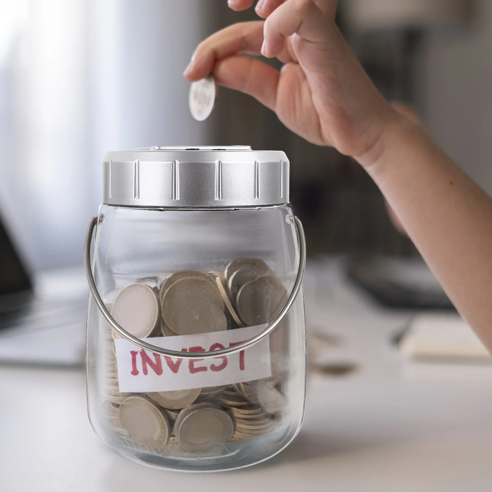 وعاء عداد العملات المعدنية بشاشة رقمية، بنك المال الشفاف، عد العملات الإلكترونية، حصالة على شكل حيوان للأطفال والكبار، وعاء توفير #3